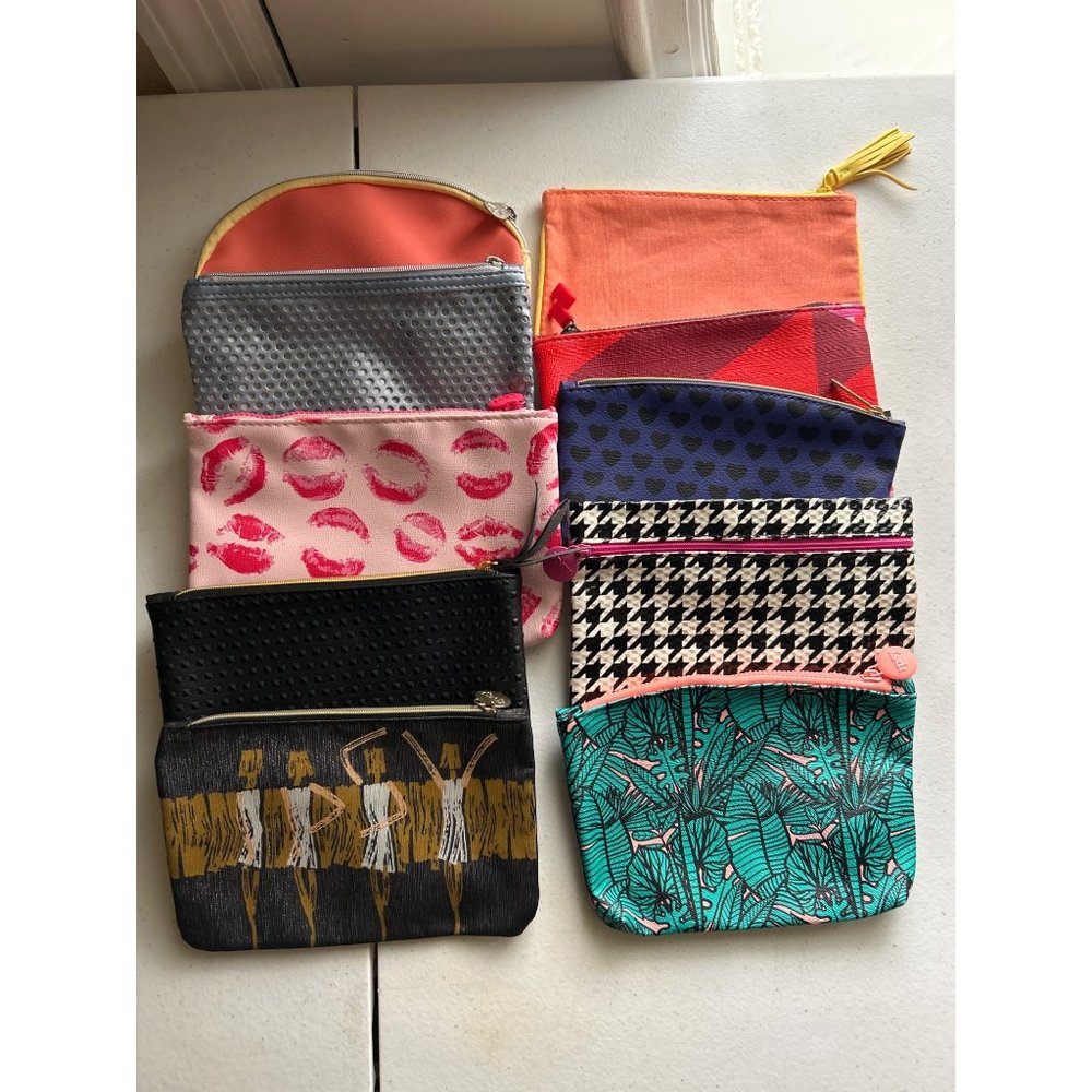 Ipsey Cosmetic Bags, 10 Pc Bundle